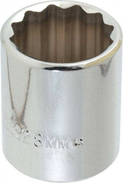 Proto - 1/2" Drive, Standard Hand Socket - 12 Points, 1-25/32" OAL, Chrome Finish - Exact Tooling