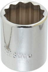 Proto - 1/2" Drive, Standard Hand Socket - 12 Points, 1-25/32" OAL, Chrome Finish - Exact Tooling