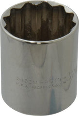 Proto - 1/2" Drive, Standard Hand Socket - 12 Points, 1-25/32" OAL, Chrome Finish - Exact Tooling