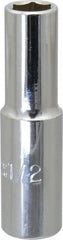 Proto - 1/2", 1/2" Drive, Deep Hand Socket - 6 Points, 3-1/4" OAL, Chrome Finish - Exact Tooling