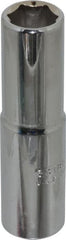 Proto - 9/16", 1/2" Drive, Deep Hand Socket - 6 Points, 3-1/4" OAL, Chrome Finish - Exact Tooling