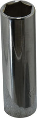 Proto - 11/16", 1/2" Drive, Deep Hand Socket - 6 Points, 3-1/4" OAL, Chrome Finish - Exact Tooling