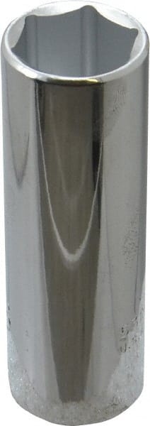 Proto - 13/16", 1/2" Drive, Deep Hand Socket - 6 Points, 3-1/4" OAL, Chrome Finish - Exact Tooling