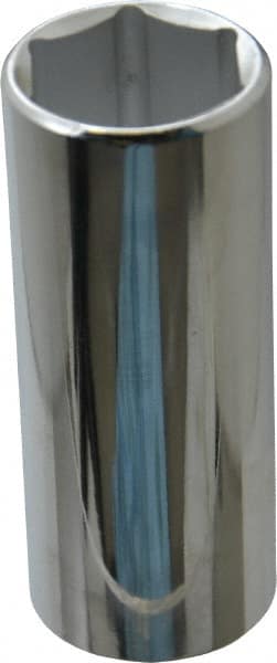 Proto - 1", 1/2" Drive, Deep Hand Socket - 6 Points, 3-1/4" OAL, Chrome Finish - Exact Tooling