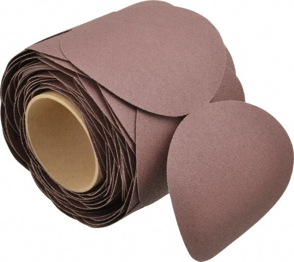 3M - 5" Diam, 100 Grit Aluminum Oxide Adhesive PSA Disc - Fine Grade, X Weighted Cloth Backing, For Bench Top Motors, Random Orbital Sanders - Exact Tooling