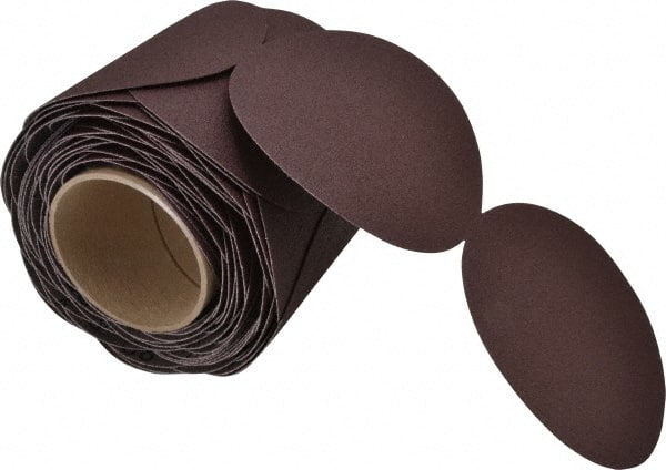 3M - 5" Diam, 80 Grit Aluminum Oxide Adhesive PSA Disc - Medium Grade, X Weighted Cloth Backing, For Bench Top Motors, Random Orbital Sanders - Exact Tooling