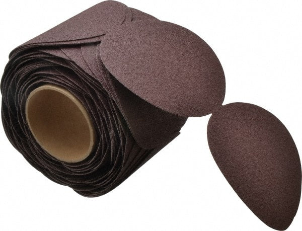 3M - 5" Diam, 50 Grit Aluminum Oxide Adhesive PSA Disc - Coarse Grade, X Weighted Cloth Backing, For Bench Top Motors, Random Orbital Sanders - Exact Tooling