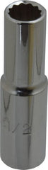 Proto - 1/2", 1/2" Drive, Deep Hand Socket - 12 Points, 3-1/4" OAL, Chrome Finish - Exact Tooling