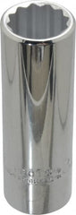 Proto - 3/4", 1/2" Drive, Deep Hand Socket - 12 Points, 3-1/4" OAL, Chrome Finish - Exact Tooling
