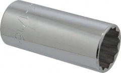 Proto - 1-1/16", 1/2" Drive, Deep Hand Socket - 12 Points, 3-1/4" OAL, Chrome Finish - Exact Tooling