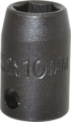 Proto - 3/8" Drive 10mm Standard Impact Socket - 6 Points, 1-1/32" OAL - Exact Tooling