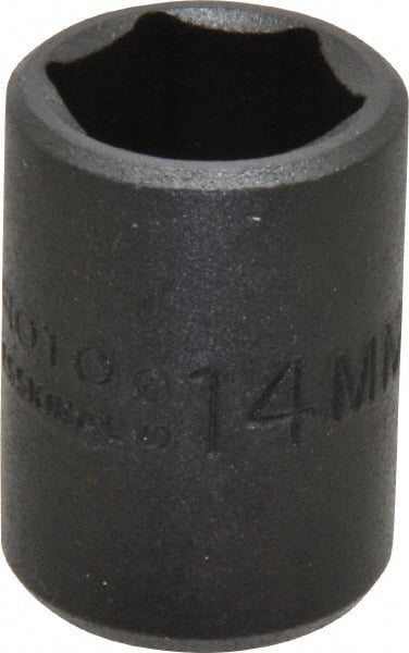 Proto - 3/8" Drive 14mm Standard Impact Socket - 6 Points, 1-3/32" OAL - Exact Tooling
