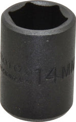 Proto - 3/8" Drive 14mm Standard Impact Socket - 6 Points, 1-3/32" OAL - Exact Tooling