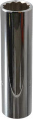 Proto - 1/2" Drive, Deep Hand Socket - 12 Points, 3-1/4" OAL, Chrome Finish - Exact Tooling