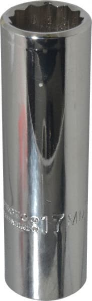Proto - 1/2" Drive, Deep Hand Socket - 12 Points, 3-1/4" OAL, Chrome Finish - Exact Tooling