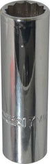 Proto - 1/2" Drive, Deep Hand Socket - 12 Points, 3-1/4" OAL, Chrome Finish - Exact Tooling