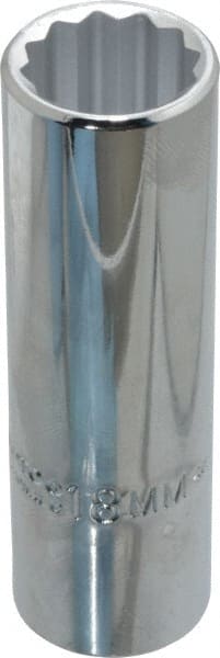 Proto - 1/2" Drive, Deep Hand Socket - 12 Points, 3-1/4" OAL, Chrome Finish - Exact Tooling