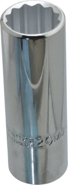 Proto - 1/2" Drive, Deep Hand Socket - 12 Points, 3-1/4" OAL, Chrome Finish - Exact Tooling