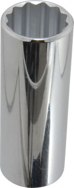 Proto - 1/2" Drive, Deep Hand Socket - 12 Points, 3-1/4" OAL, Chrome Finish - Exact Tooling