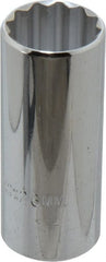 Proto - 1/2" Drive, Deep Hand Socket - 12 Points, 3-1/4" OAL, Chrome Finish - Exact Tooling
