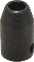 Proto - 3/8" Drive 5/16" Standard Impact Socket - 6 Points, 1-3/32" OAL - Exact Tooling