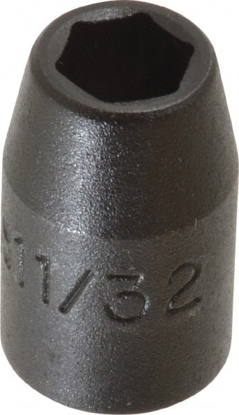 Proto - 3/8" Drive 11/32" Standard Impact Socket - 6 Points, 1-3/32" OAL - Exact Tooling