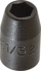 Proto - 3/8" Drive 11/32" Standard Impact Socket - 6 Points, 1-3/32" OAL - Exact Tooling