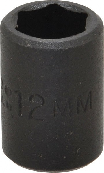Proto - 3/8" Drive 3/8" Standard Impact Socket - 6 Points, 1-3/32" OAL - Exact Tooling
