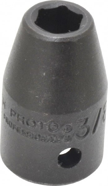 Proto - 1/2" Drive 3/8" Standard Impact Socket - 6 Points, 1-1/2" OAL - Exact Tooling
