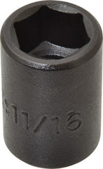 Proto - 1/2" Drive 11/16" Standard Impact Socket - 6 Points, 1-1/2" OAL - Exact Tooling