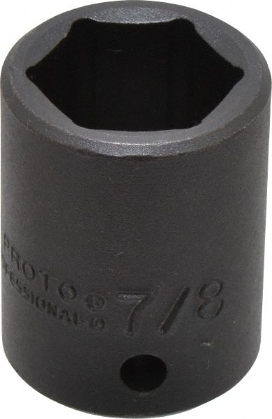 Proto - 1/2" Drive 7/8" Standard Impact Socket - 6 Points, 1-5/8" OAL - Exact Tooling