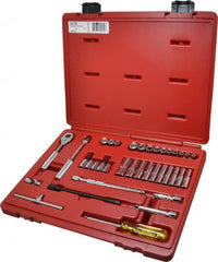 Proto - Socket Sets; Measurement Type: SAE ; Drive Size: 0.25 ; Minimum Size (Inch): 1/8 ; Maximum Size (Inch): 9/16 ; Tool Type: Socket Set ; Number of Pieces: 37 - Exact Tooling