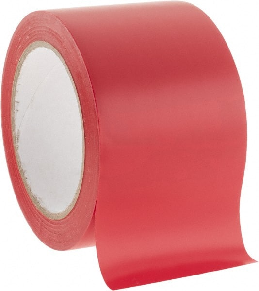 NMC - Red Solid Color Vinyl Tape - 3" Wide x 108' Long x 0.002" Thick, General Traffic - Exact Tooling