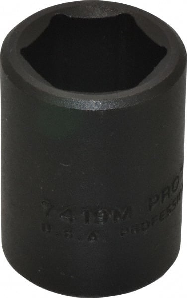 Proto - 1/2" Drive 19mm Standard Impact Socket - 6 Points, 1-1/2" OAL - Exact Tooling