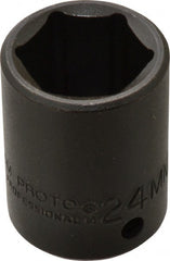 Proto - 1/2" Drive 24mm Standard Impact Socket - 6 Points, 1-39/64" OAL - Exact Tooling