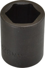 Proto - 1/2" Drive 28mm Standard Impact Socket - 6 Points, 2" OAL - Exact Tooling