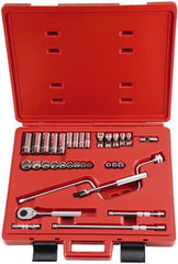 Proto - 33 Piece 3/8" Drive Socket Set - 6, 8, 12 Points, 1/4" to 7/8" Range, Inch Measurement Standard - Exact Tooling