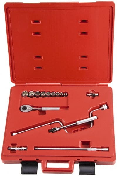 Proto - 15 Piece 3/8" Drive Socket Set - 12 Points, 3/8" to 7/8" Range, Inch Measurement Standard - Exact Tooling