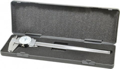 Fowler - 0" to 8" Range, 0.001" Graduation, 0.1" per Revolution, Dial Caliper - White Face, 1.96" Jaw Length - Exact Tooling