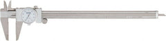 Fowler - 0" to 12" Range, 0.001" Graduation, 0.1" per Revolution, Dial Caliper - White Face, 2.35" Jaw Length - Exact Tooling