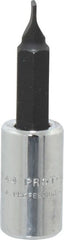 Proto - 1/4" Drive Slotted Screwdriver Socket - 1-53/64" OAL, 3/16" Blade Width, 0.032" Blade Thickness - Exact Tooling