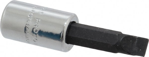 Proto - Screwdriver & Drag Link Sockets Type: Slotted Screwdriver Socket Drive Size (Inch): 1/4 - Exact Tooling