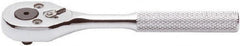 Proto - 1/4" Drive Pear Head Ratchet - Chrome Finish, 5" OAL, 24 Gear Teeth, Standard Knurled Handle, Sealed Head - Exact Tooling