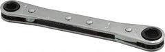 Proto - 1/4" x 5/16" 6 Point Ratcheting Box Wrench - Double End, 4-9/32" OAL, Steel - Exact Tooling
