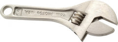 Proto - 1/2" Jaw Capacity, 4" Standard Adjustable Wrench - Steel, Chrome Finish - Exact Tooling