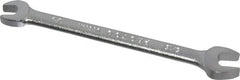 Proto - 1/4" x 5/16" Standard Open End Wrench - 4-1/2" OAL, Double End, Satin Finish, 15° Head Angle - Exact Tooling