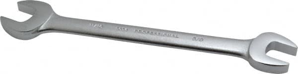Proto - 5/8" x 11/16" Standard Open End Wrench - 8-1/4" OAL, Double End, Satin Finish, 15° Head Angle - Exact Tooling