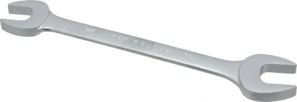 Proto - 3/4" x 7/8" Standard Open End Wrench - 9-1/2" OAL, Double End, Satin Finish, 15° Head Angle - Exact Tooling