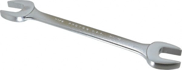 Proto - 1-1/16" x 1-1/8" Standard Open End Wrench - 12-5/8" OAL, Double End, Satin Finish, 15° Head Angle - Exact Tooling