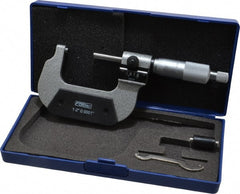 Fowler - 1 to 2" Range, 0.0001" Graduation, Mechanical Outside Micrometer - Ratchet Stop Thimble, Accurate to 0.00016", Digital Counter - Exact Tooling
